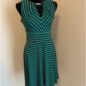 Green and blue dress